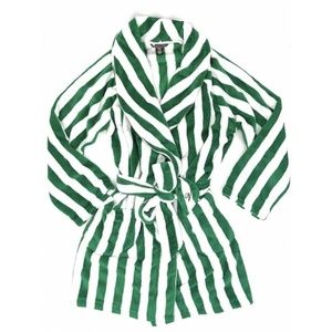 Victoria's Secret | Green and White Cozy Striped Robe NWT Size M/L